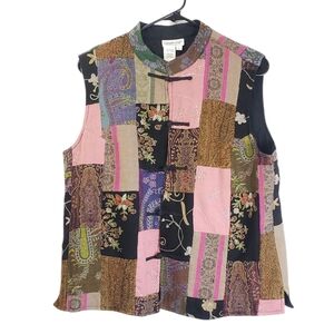 Coldwater Creek Vintage Patchwork Vest Multocolored Size Large